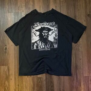 Vintage Blackbeard‎ Edward Teach Graphic Print T-Shirt Pirate Theme